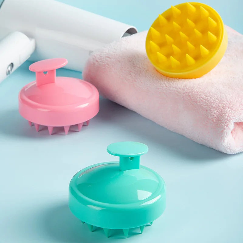 Silicone Shampoo Brush Head Scalp Massage Comb Hair Root